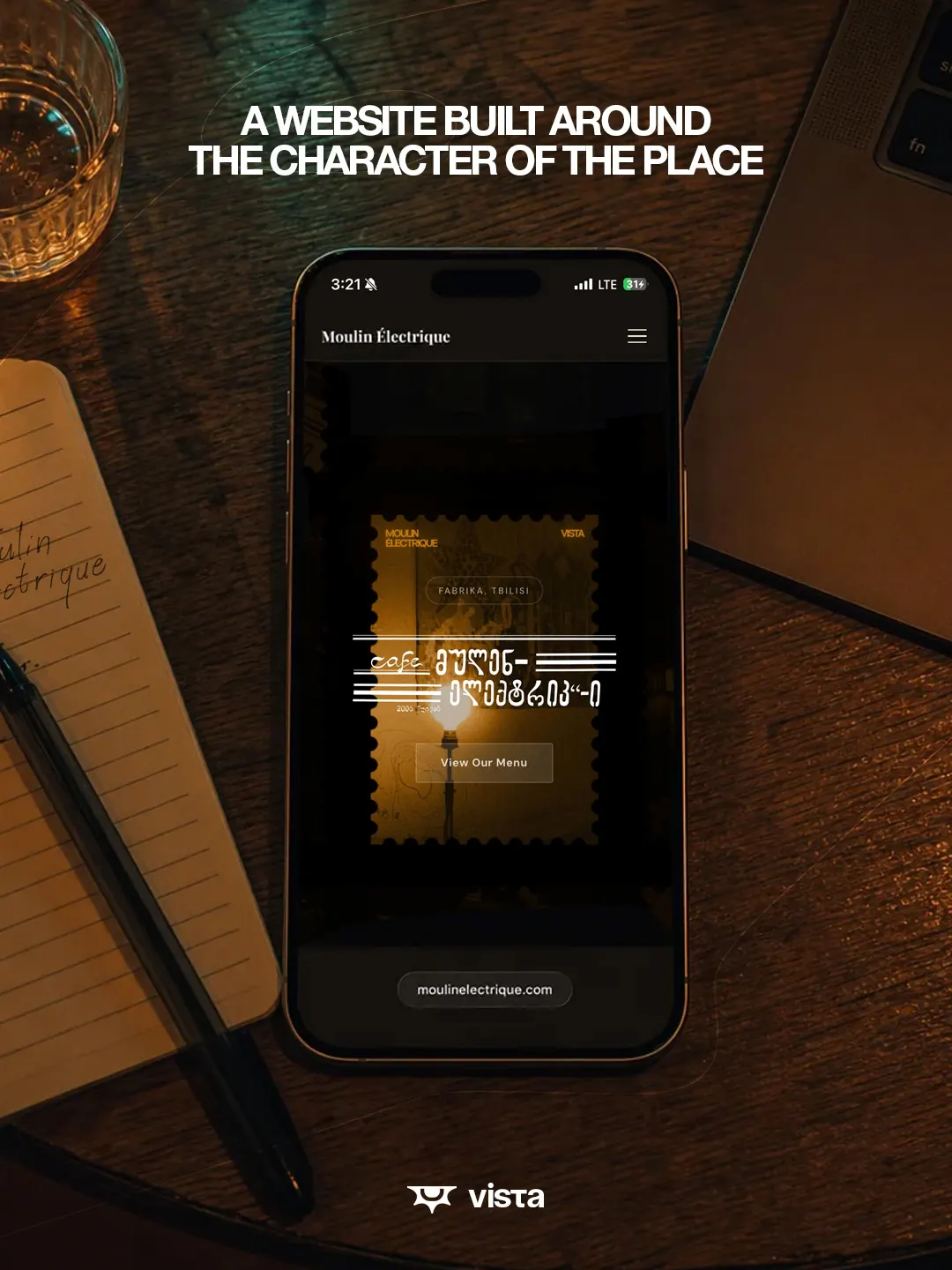 Moulin Électrique — mobile site on phone